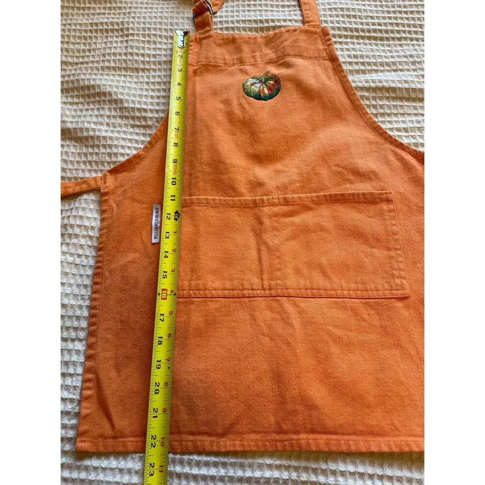 Williams Sonoma Children’s Fall Pumpkin Embroidered Orange Apron